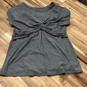 Isabel Maternity by Ingrid & Isabel Gray Knotted Front Top